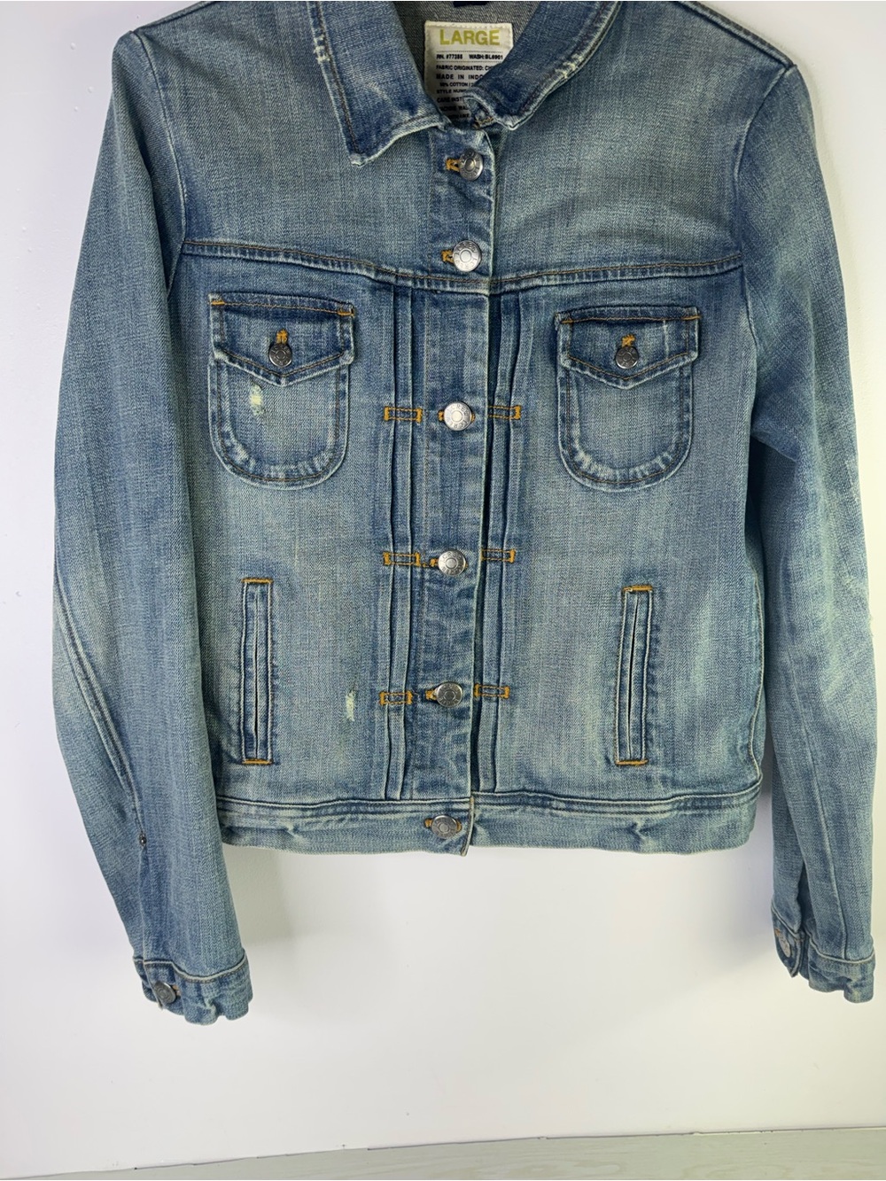 J.Crew Denim Trucker Jean Jacket size large - Picture 2 of 6